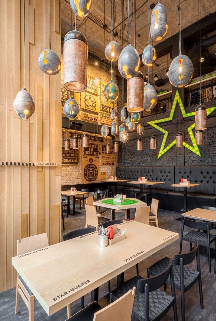 Star Burger工业风的美食餐饮空间设计 by Sergey Makhno Architects