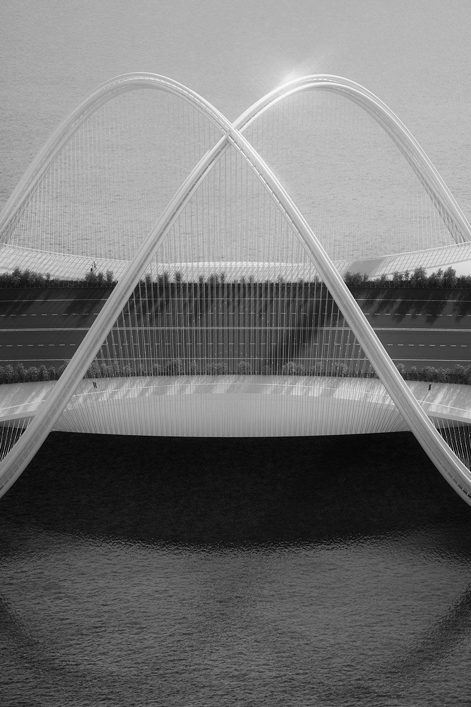 五环廊桥，penda的北京冬奥会景观桥设计