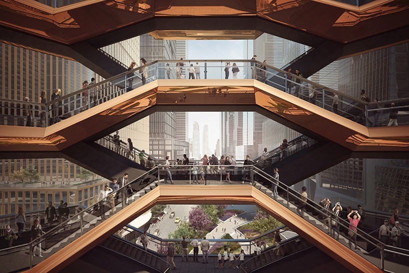 Thomas Heatherwick设计的纽约哈德逊城市广场大型楼梯