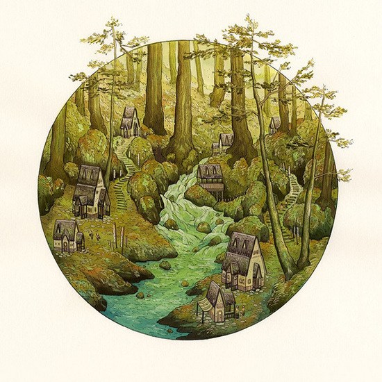 治愈系插画：温柔的森林