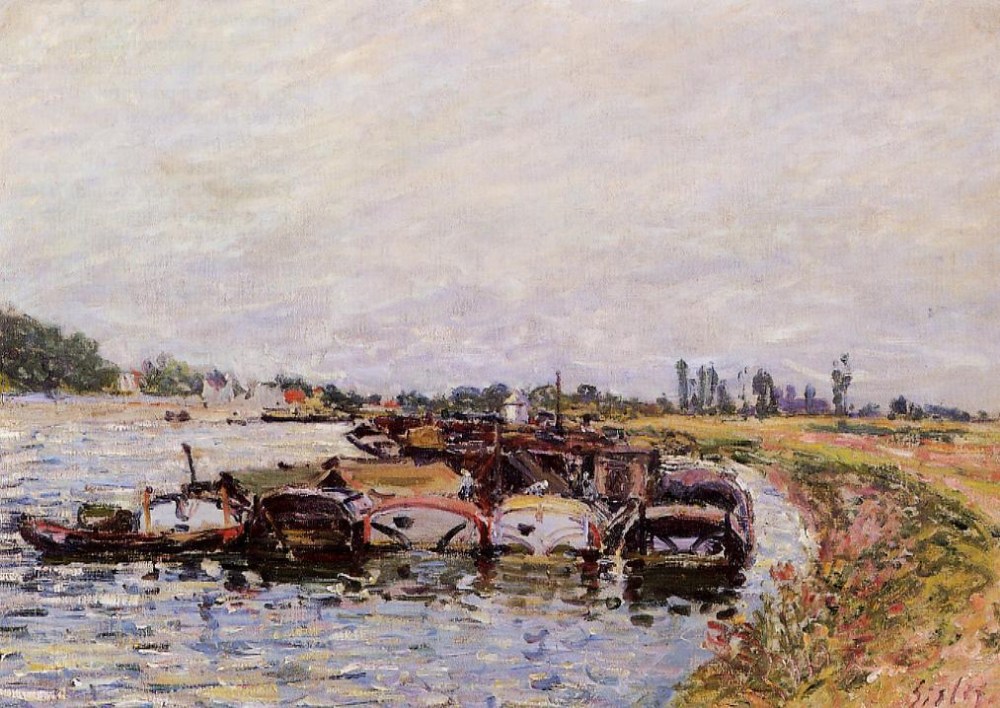 法國畫家阿爾弗萊德·西斯萊(Alfred Sisley)風景油畫作品