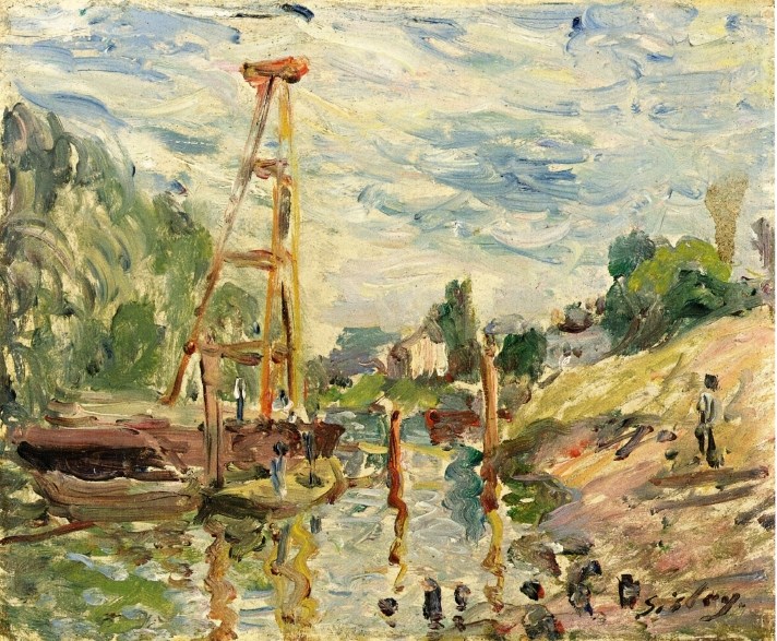 法国画家阿尔弗莱德·西斯莱(Alfred Sisley)风景油画作品