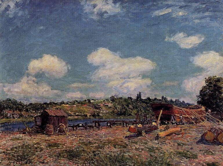 法國畫家阿爾弗萊德·西斯萊(Alfred Sisley)風(fēng)景油畫作品