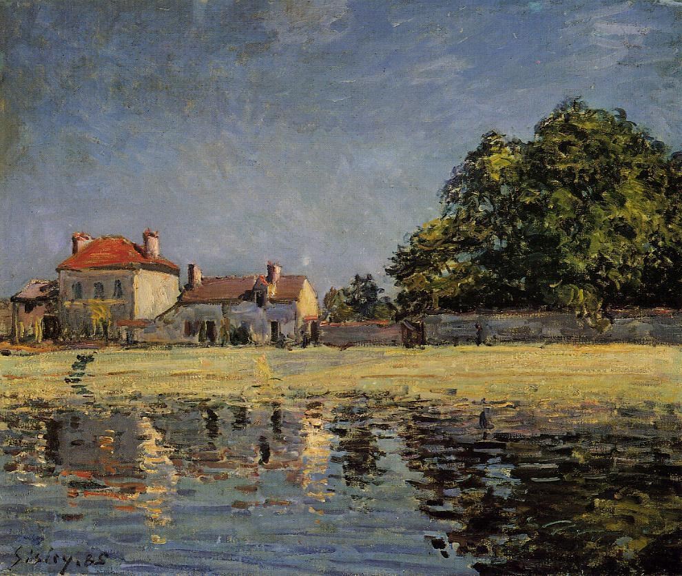 法国画家阿尔弗莱德·西斯莱(Alfred Sisley)风景油画作品