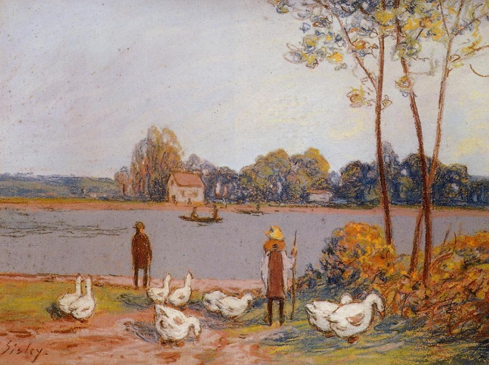 法國畫家阿爾弗萊德·西斯萊(Alfred Sisley)風(fēng)景油畫作品