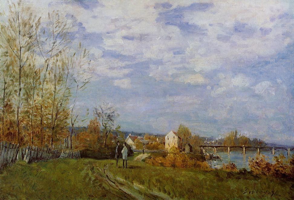 法國畫家阿爾弗萊德·西斯萊(Alfred Sisley)風景油畫作品