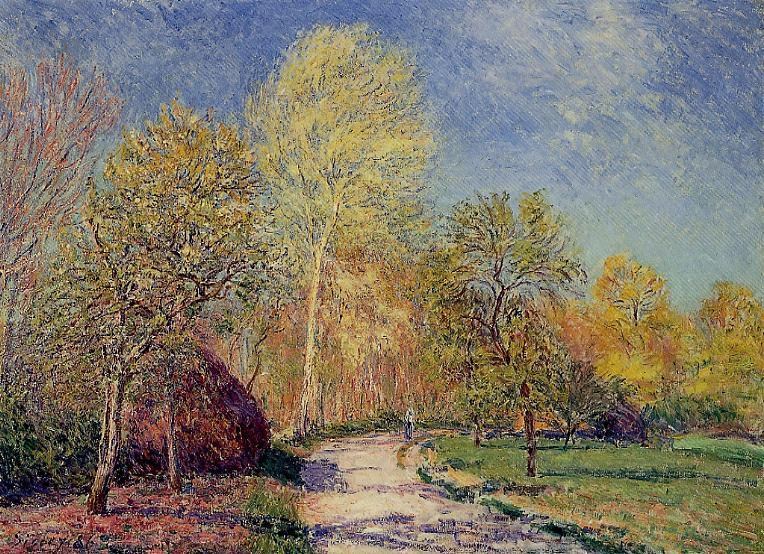 法國畫家阿爾弗萊德·西斯萊(Alfred Sisley)風(fēng)景油畫作品