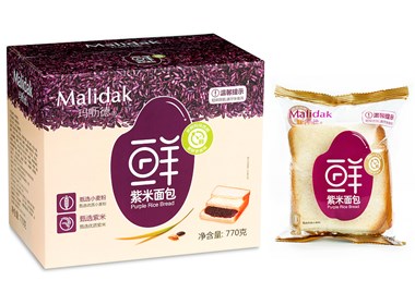 玛呖德紫米面包包装设计