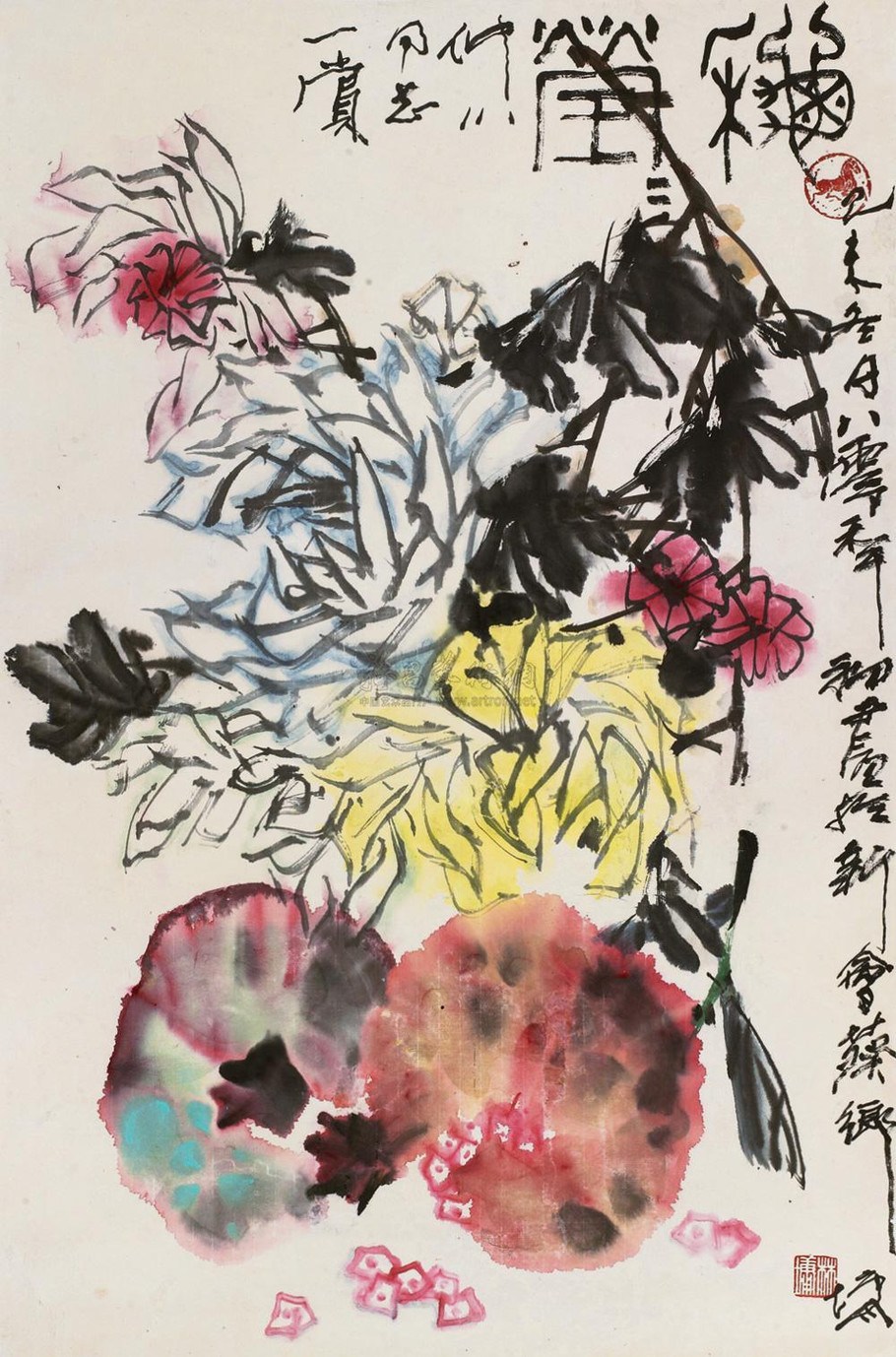 林墉國畫花鳥作品