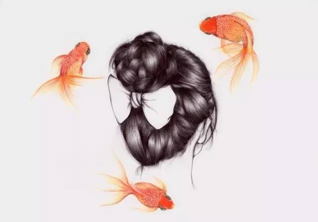 细腻柔和的花鸟虫鱼和美女插画 
