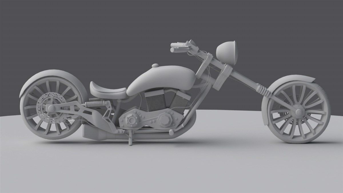 C4D摩托车