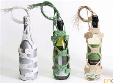 麻绳编结酒瓶包装设计