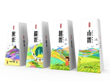 大米包装设计｜农产品包装设计｜插画包装设计公司