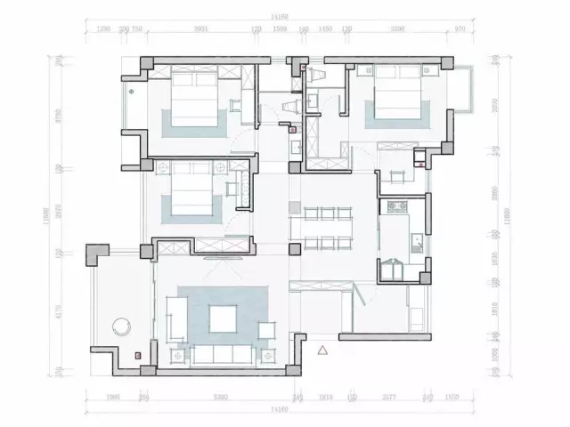 1 個戶型的 16 種不同用途方案布局設(shè)計