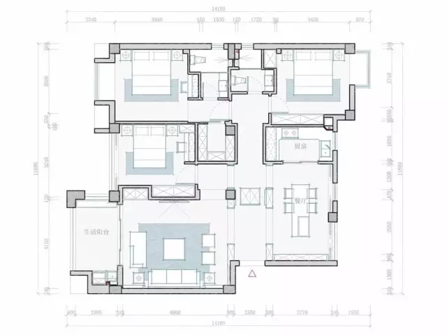 1 個(gè)戶型的 16 種不同用途方案布局設(shè)計(jì)