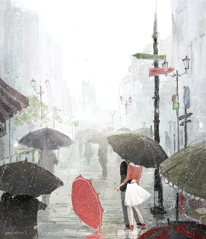 韩国插画师endmion《雨恋 》