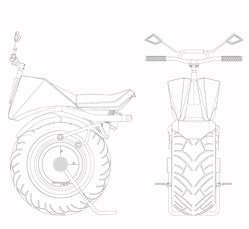 單輪摩托車，看起來(lái)就是個(gè)奇跡