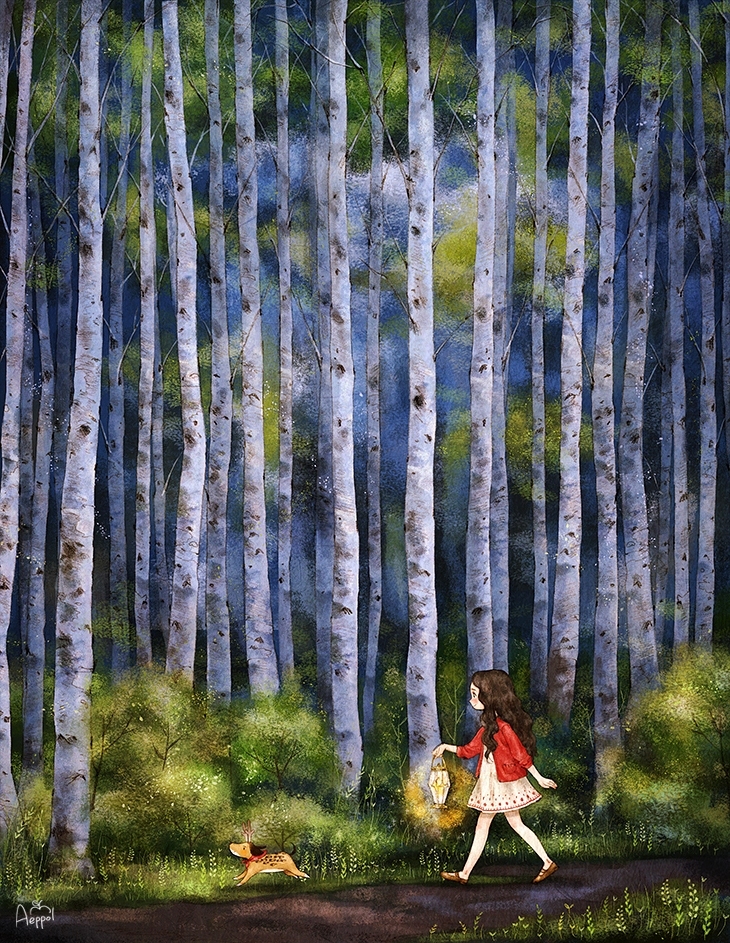 森林女孩插画欣赏 （2）