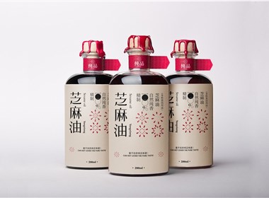 西安芝麻油包装设计公司-杨翔餐饮芝麻油瓶贴标签包装设计-厚启设计