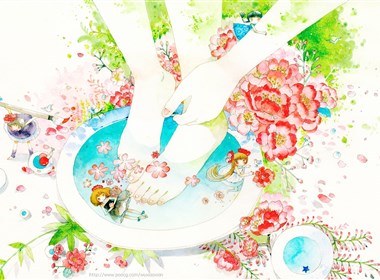 舞小仙水彩插画欣赏