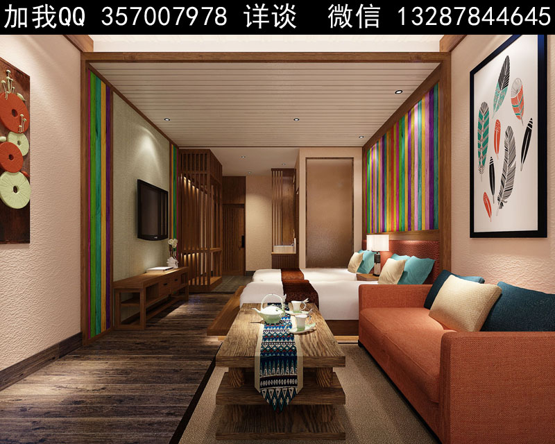 民宿客栈设计案例效果图-中国设计网