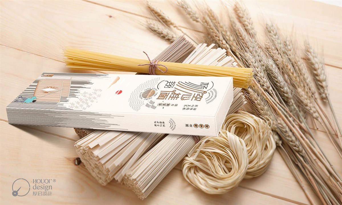 西安农产品包装设计公司-杨翔餐饮空心挂面包装设计-厚启设计