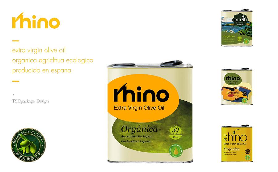 犀牛特级初榨橄榄油包装--时与间设计