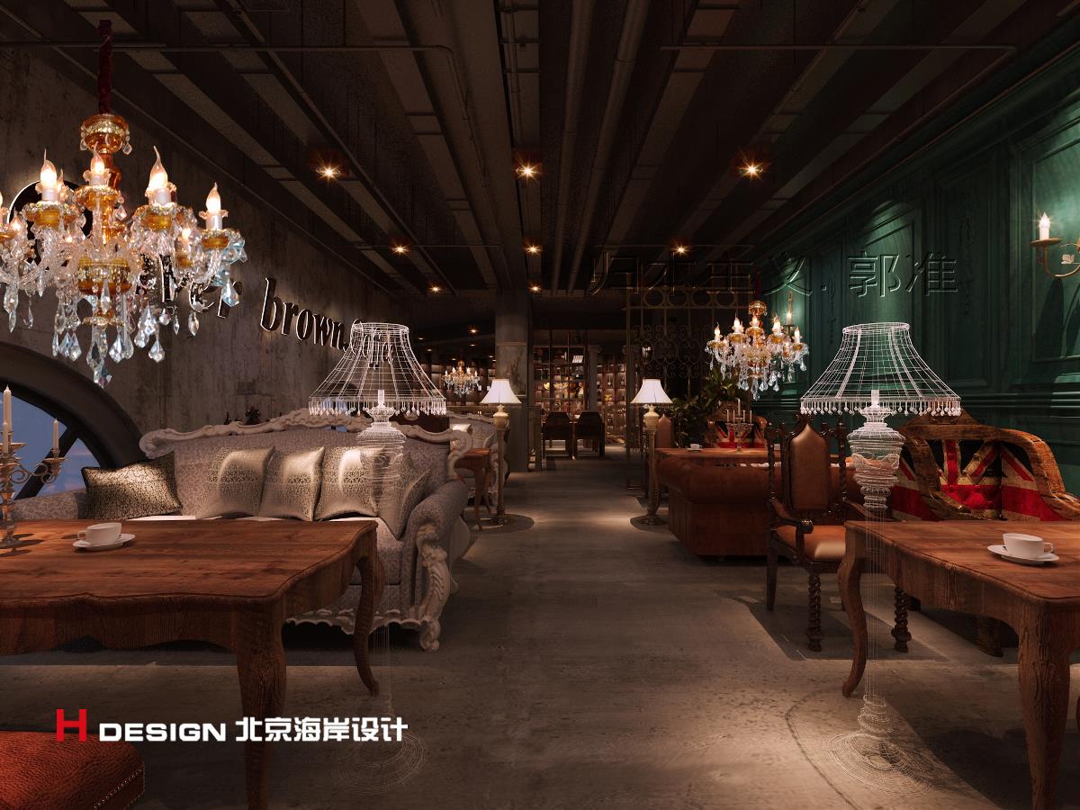 咖啡餐厅设计，重庆奥布朗咖啡 635㎡|北京海岸设计