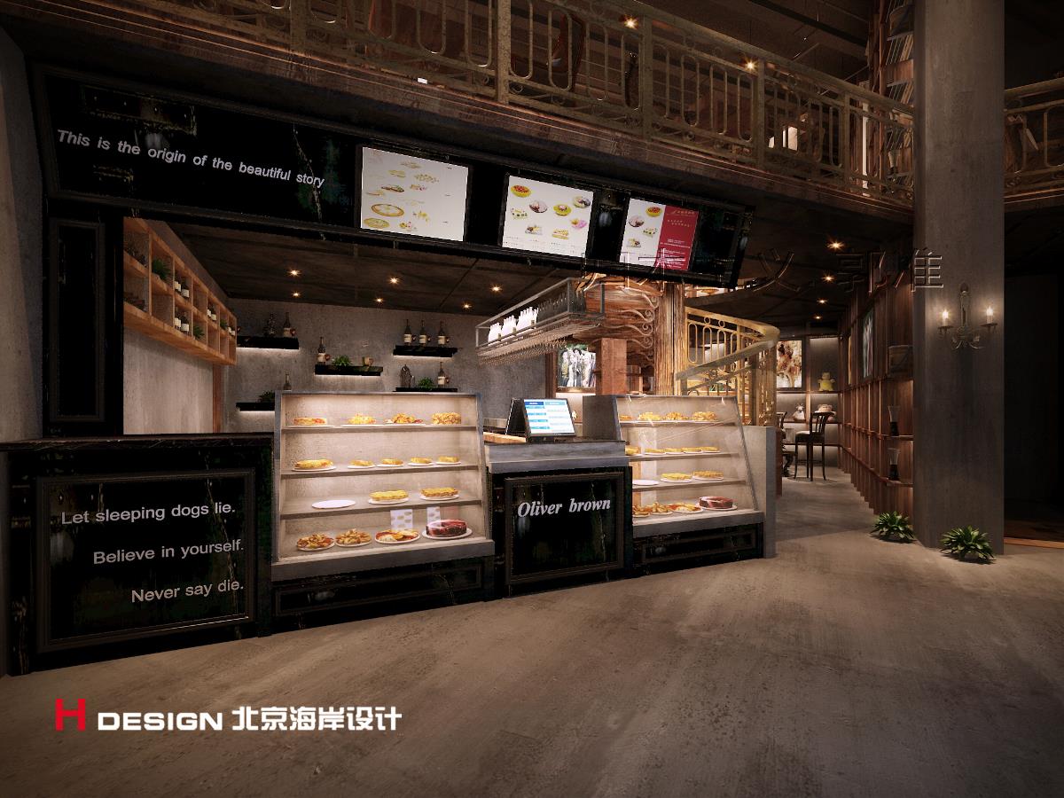 咖啡餐厅设计，重庆奥布朗咖啡 635㎡|北京海岸设计