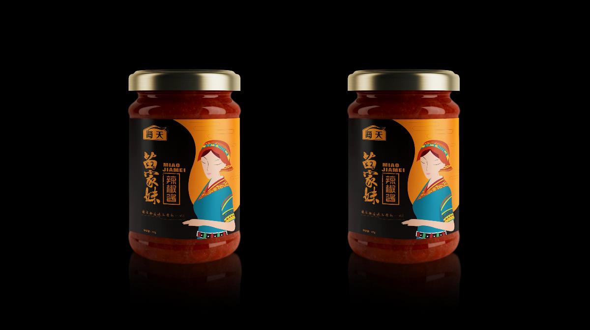 海天集团-苗家妹辣椒酱产品包装形象设计