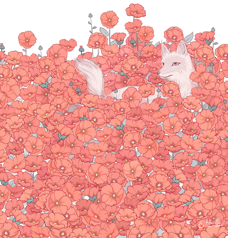 花朵团簇插画欣赏