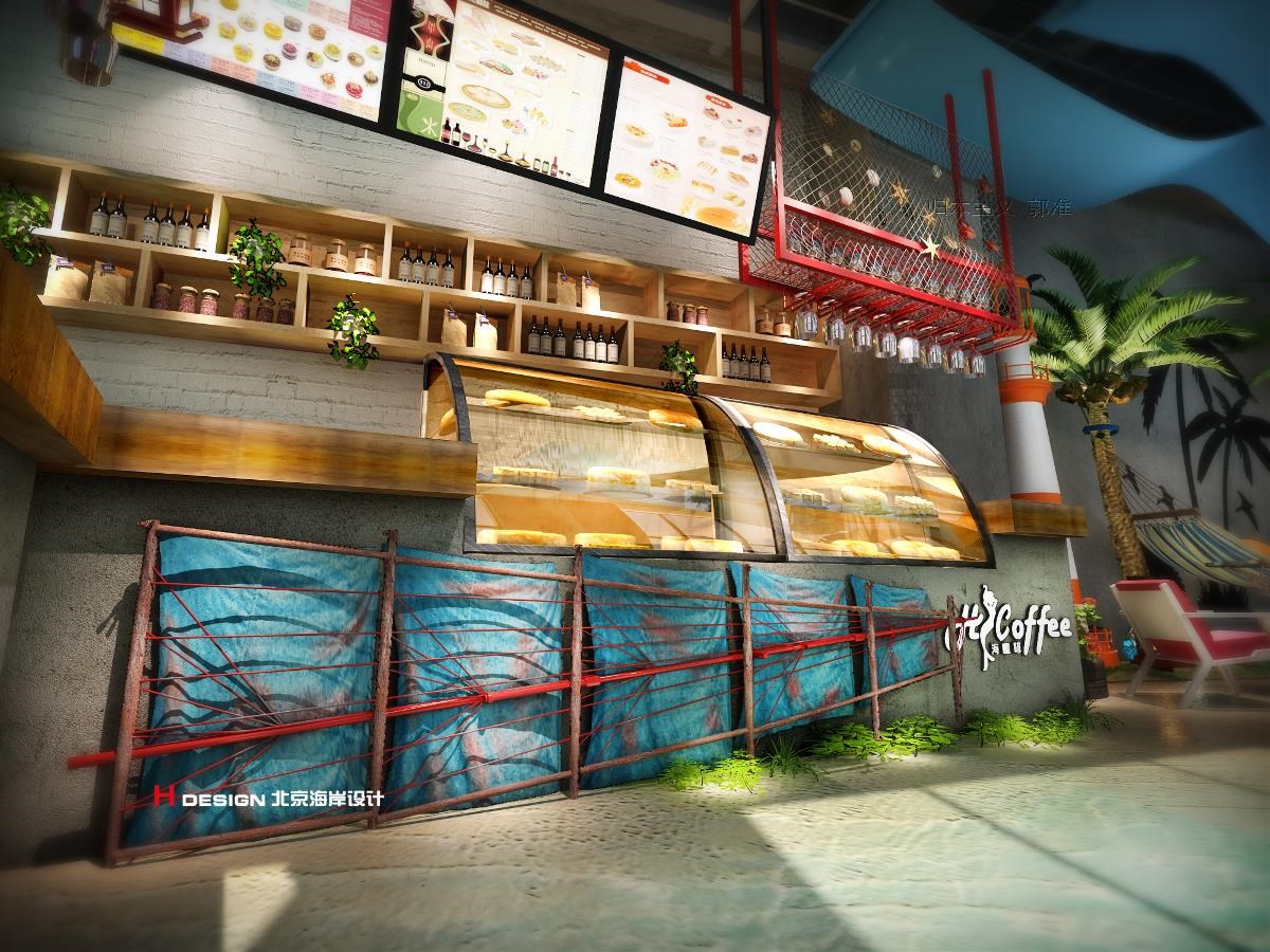 咖啡餐厅设计公司，湖南益阳嗨咖啡设计方案|北京海岸设计