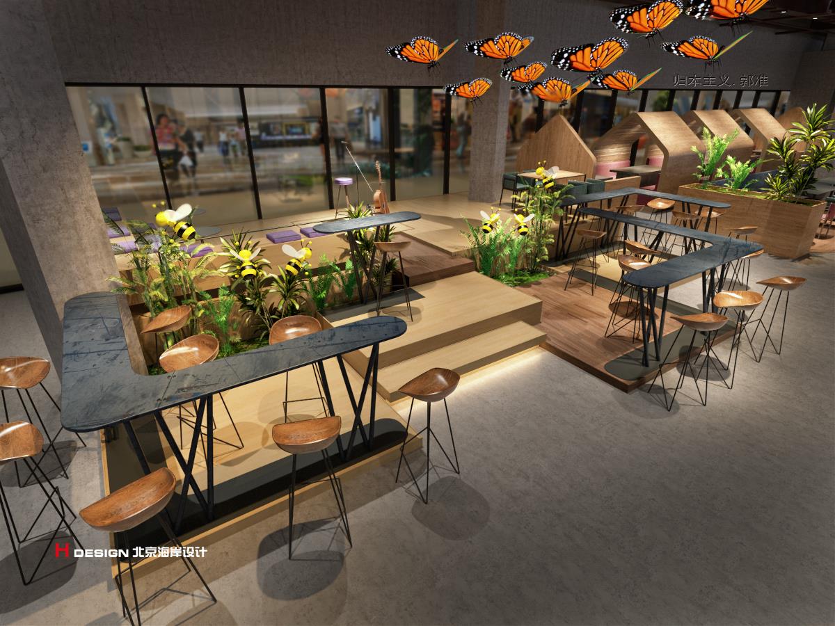 咖啡餐厅设计，青岛红树林儿童海鲜餐厅 1821㎡