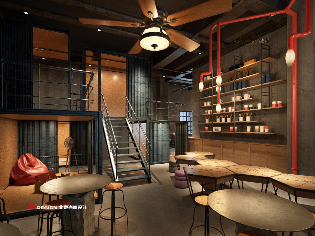咖啡馆设计，青岛红树林度假世界红咖啡 1857㎡