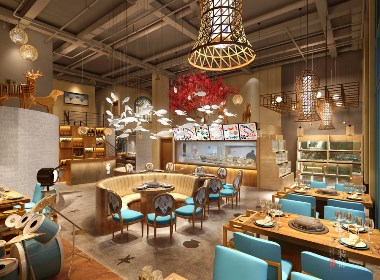 蓝贝蒸汽海鲜设计案例分享——成都专业海鲜餐厅装修公司|成都专业海鲜餐厅装修