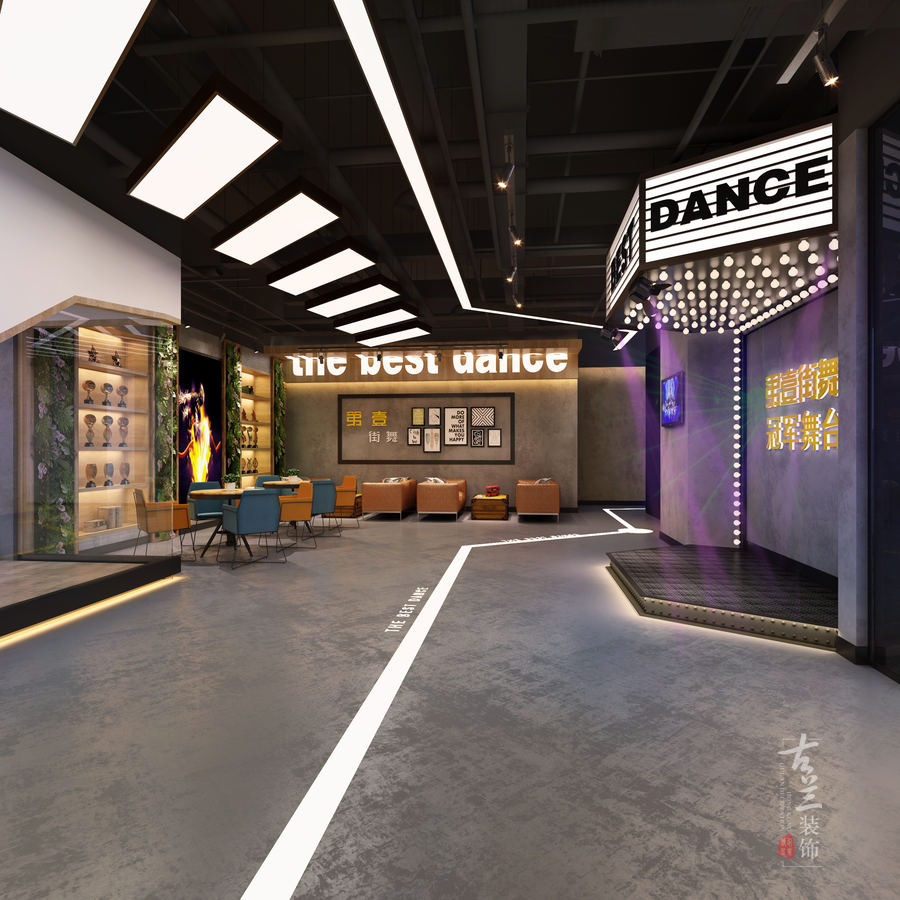 第一街舞SM广场店设计案例赏析-成都专业舞蹈培训学校设计
