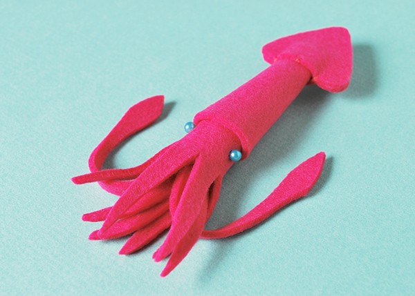 3D毛毡胸针鱿鱼