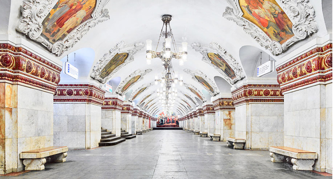 莫斯科空空如也的辉煌地铁