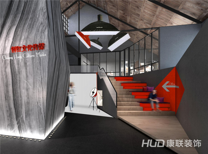 创红文化传媒办公室设计-中国设计网