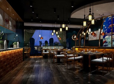 华阳海魔方海鲜餐厅设计——成都特色海鲜餐厅设计公司