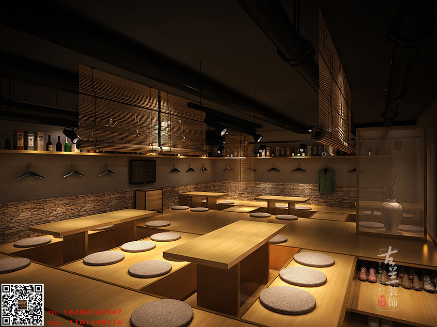 传统日式设计,日式料理店装修设计,成都料理店