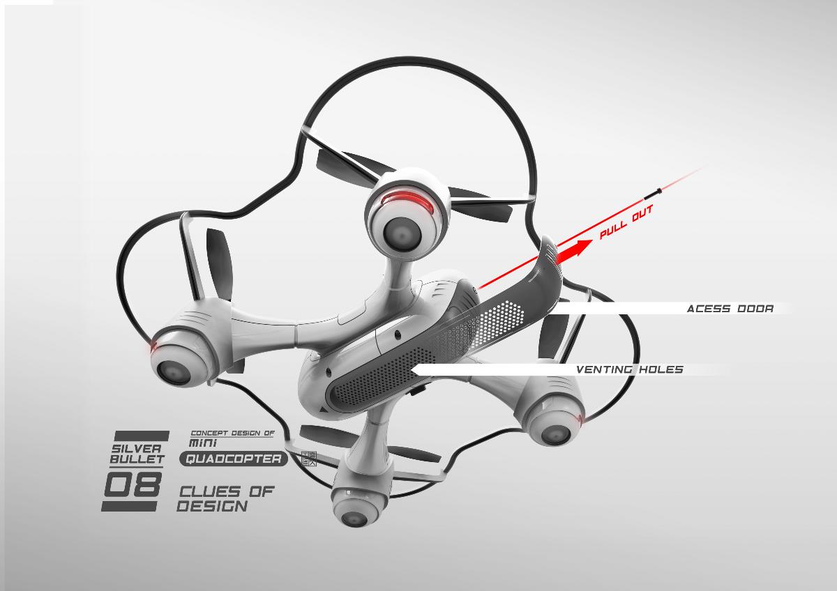 SilverBullet迷你四軸無人機飛行器概念設(shè)計  