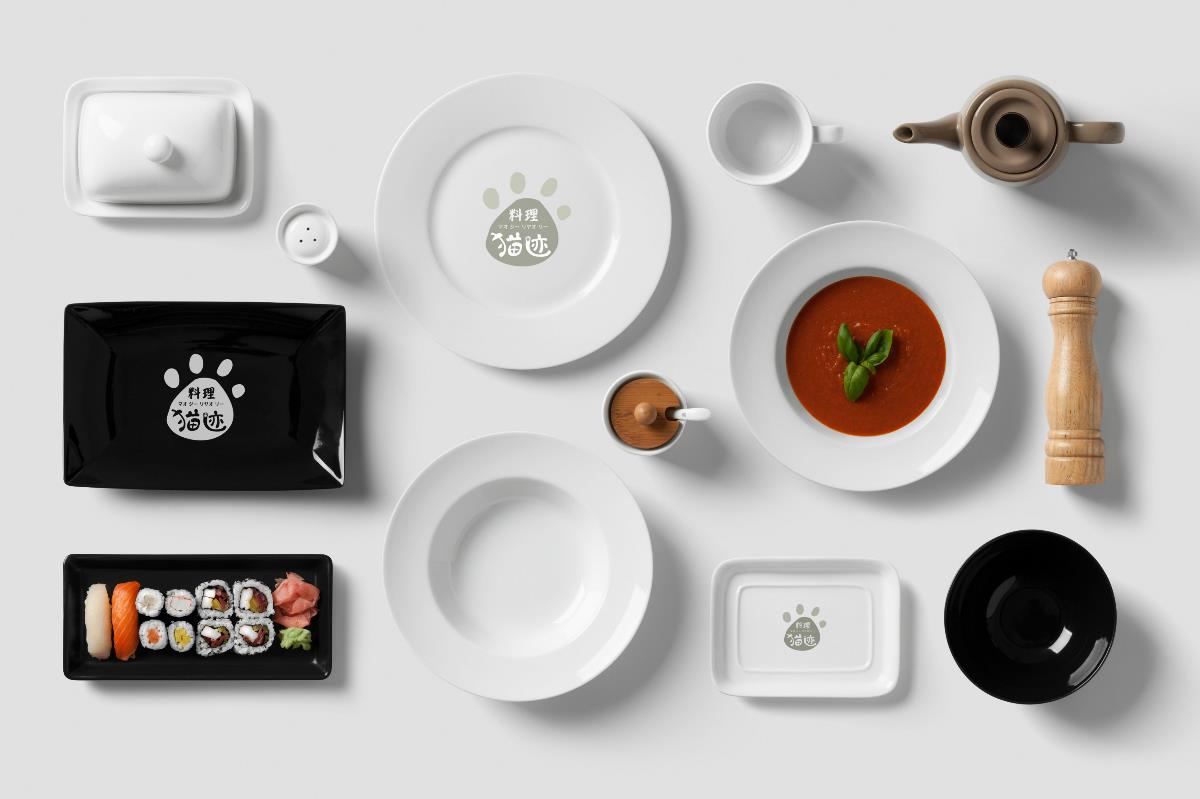猫迹料理-成都餐饮logo商标设计-万城文化