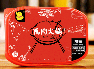 爱鸭品牌_火锅熟食包装设计（红版）