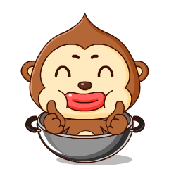 猴锅猴君卡通形象吉祥物设计微信表情gif设计---茁茁猫原创设计