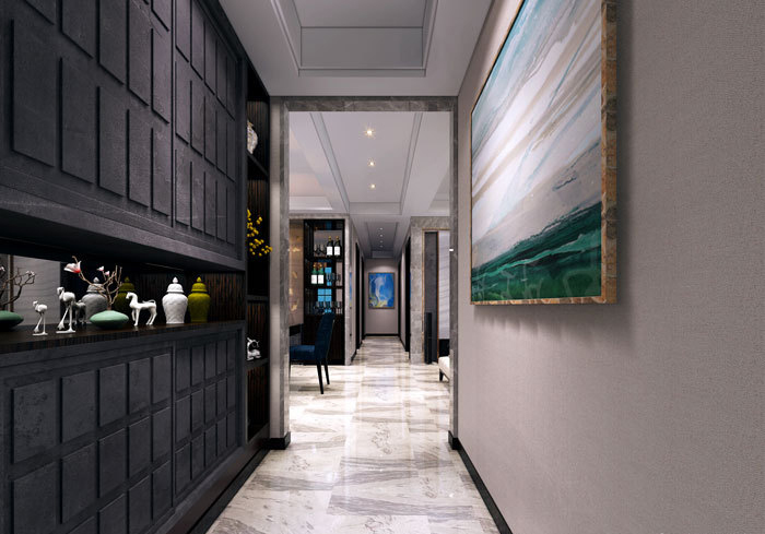 翰林国际城装修效果图140平轻奢现代风格三室两厅设计案例
