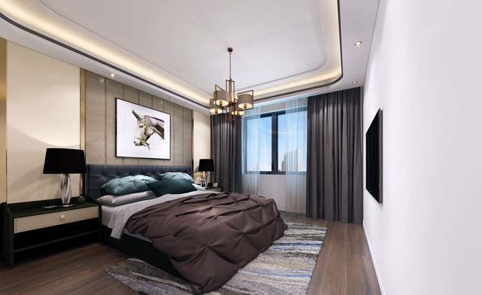 翰林国际城装修效果图140平轻奢现代风格三室两厅设计案例