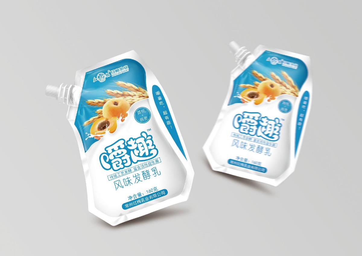 红梅乳业酸奶系列包装设计
