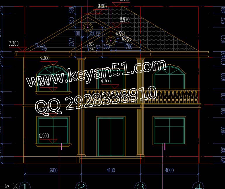 两房两厅二层自建别墅户型图 现代自建房设计图纸