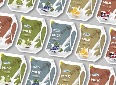 爱克林风味酸牛奶-系列包装设计 | 摩尼视觉原创